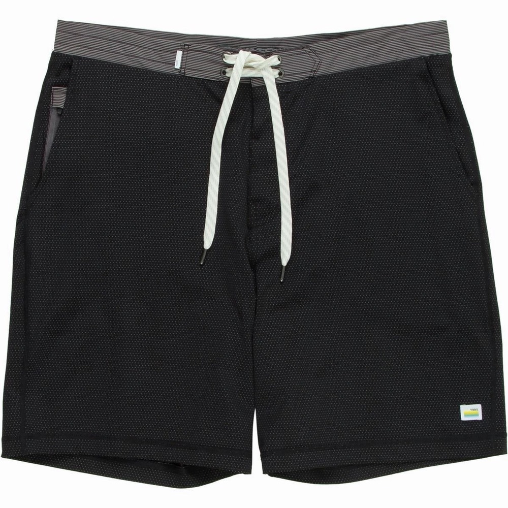 Vuori Evolution Shorts Mens 32 Gray Pin Dot Drawstring Swim Hybrid Beach Casual